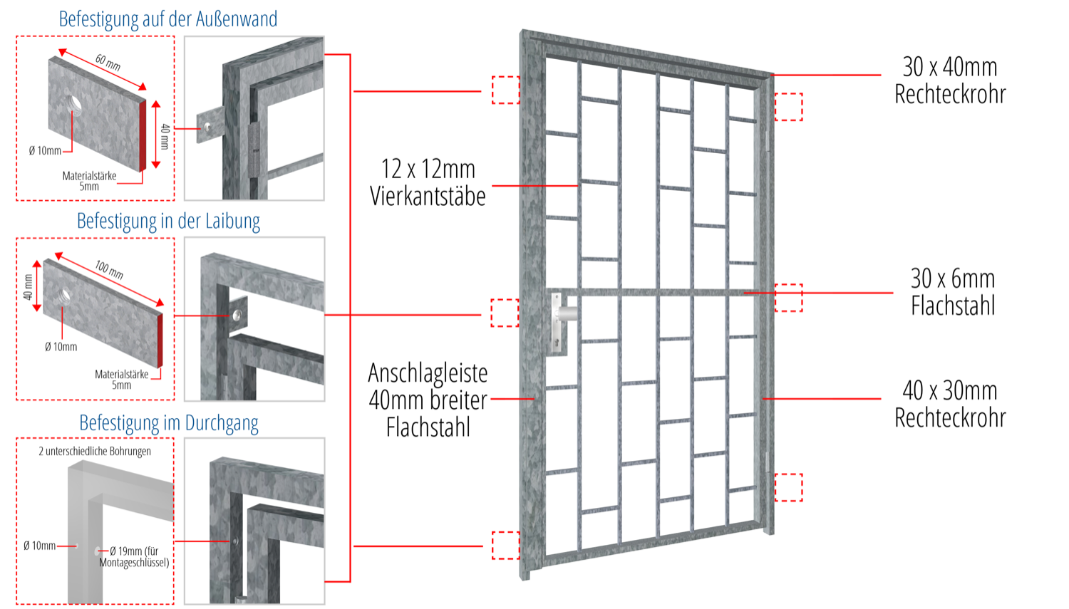 Verzinkte traliedeur Ladder